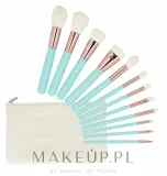 Набор кистей для макияжа Tools For Beauty MiMo Turquoise Set 12 шт. с чехлом — фото 1