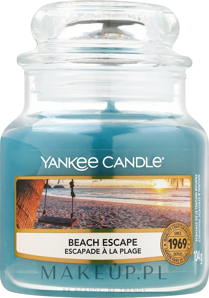 Свеча ароматическая Yankee Candle Beach Escape Candle в стеклянной банке с крышкой, 104 г / 623 г