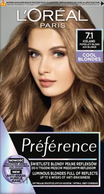 Краска для волос L'Oreal Paris Preference Cool Blondes, холодный блонд, с маской в наборе