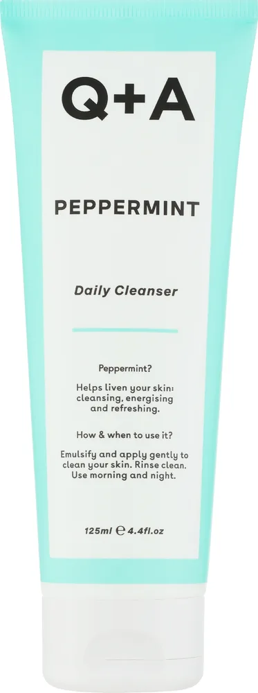 Очищающий гель для умывания для лица Q+A Peppermint Daily Cleanser, 125 мл, Великобритания