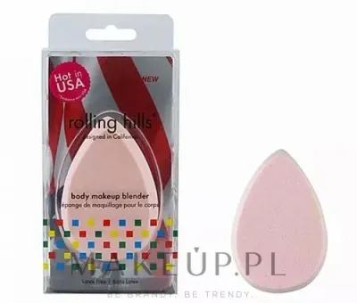 Спонж для макияжа Rolling Hills Body Makeup Blender Skin Color в форме капли, со срезом, телесного цвета, 1 шт