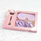 Набор Crystallove Amethyst Home SPA роллер из аметиста шелковая маска для глаз и 4 резинки для волос — фото 5