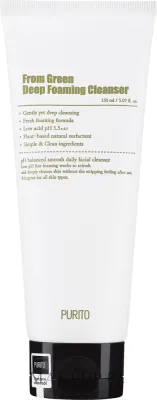 Purito Seoul From Green Deep Foaming Cleanser пенка для умывания глубоко очищающая 150 мл, для всех типов кожи, веганская формула