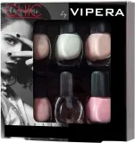 Набор лаков для ногтей Vipera Chic, шесть цветов, с аппликаторами для омбре и трафаретами для френча, 6 x 5,5 мл, оттенок 07 - Lolitka — фото 1