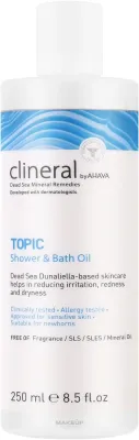 Ahava Clineral Topic масло для душа и ванны 250 мл, очищающее масло для сухой и чувствительной кожи, Shower and Bath Oil