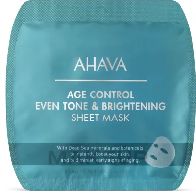Ahava Age Control Even Tone & Brightening Sheet Mask — осветляющая тканевая маска для лица с антивозрастным уходом, 17 г