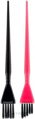 Набор мини-кистей для балаяжа Framar Balayage Brush Set прямая и скошенная, чёрная и розовая, 2 шт