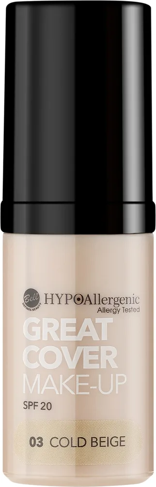 Тональный мусс Bell Hypoallergenic Great Cover Make-up кроющий SPF 20, 20 г, оттенок 03 - Cold Beige