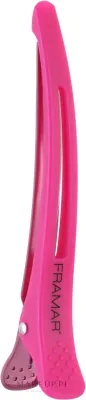 Зажимы для волос Framar Elastic Sectioning Hair Clips, с эластичной вставкой, прорезиненные, розовые, 4 шт