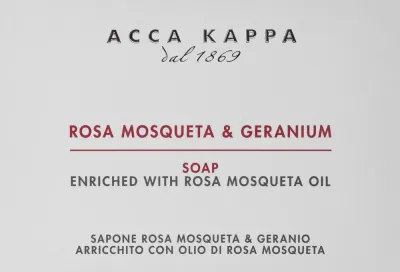 Мыло кусковое Acca Kappa Rosa Mosqueta & Geranium роза и герань, 150 г
