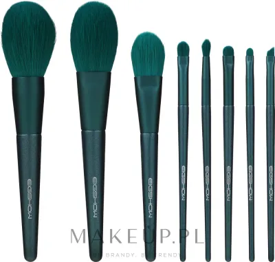 Набор кистей для макияжа Eigshow Beauty Jade Green Brush Kit With Box с синтетическим ворсом, в футляре
