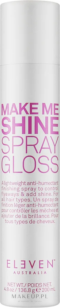 Спрей-блеск для волос Eleven Australia Make Me Shine Spray Gloss, закрепляющий, 200 мл
