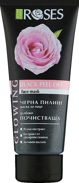 Nature of Agiva Roses Black Peel Off Face Mask — чёрная маска-плёнка для лица с розой, 100 мл