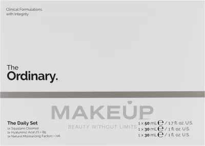 Набор The Ordinary The Daily сыворотка с гиалуроном сквалановый бальзам и NMF 30+50+30 мл