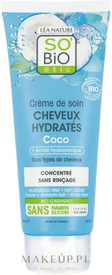 Крем для стайлинга волос So'Bio Etic Coconut Moisturized Hair Care Cream увлажняющий, с кокосовым маслом, 100 мл