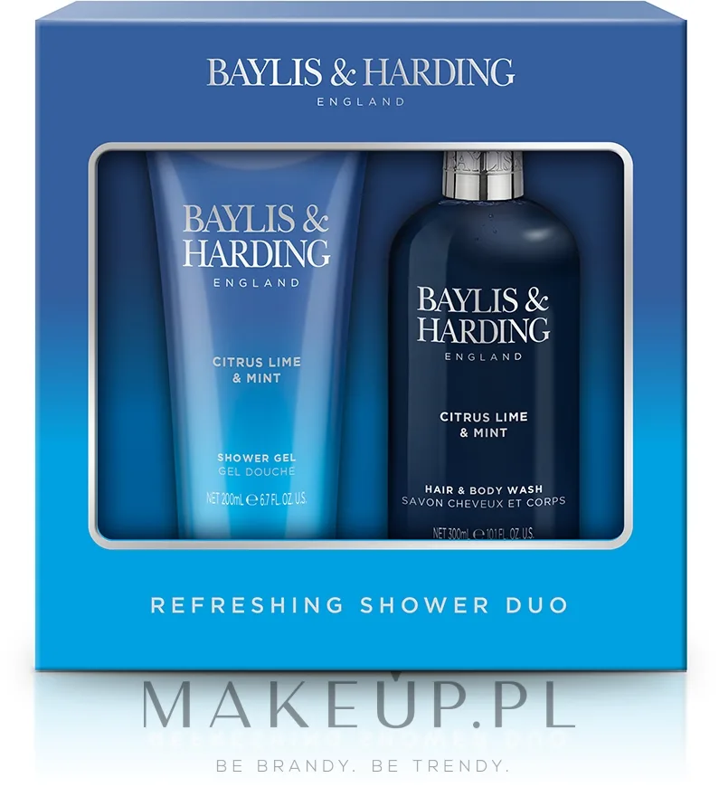 Набор для мужчин Baylis & Harding Citrus Lime & Mint гель для душа и средство для волос и тела с мятой 200+300 мл