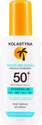 Эмульсия солнцезащитная в спрее для тела Kolastyna Sensitive Skin SPF50 для чувствительной кожи, 150 мл