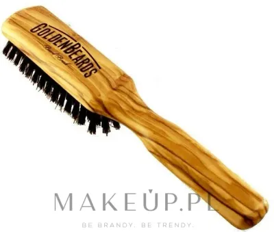 Щётка для бороды Golden Beards Beard Brush с натуральной щетиной кабана, из оливкового дерева, 20 см