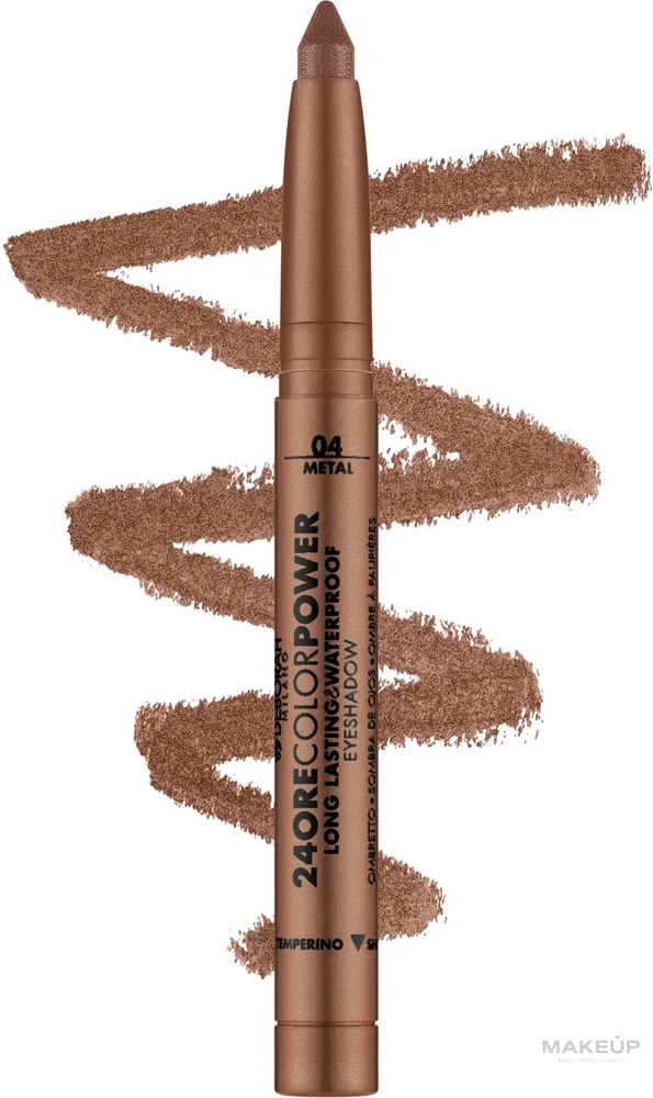 Тени для век Deborah 24ore Color Power водостойкие, оттенок 04 - Warm Brown