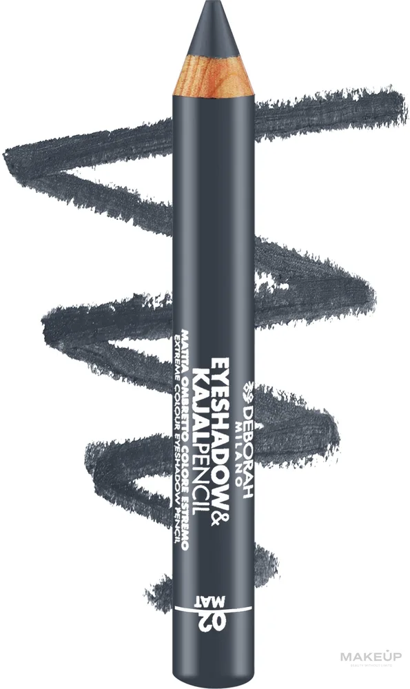 Тени для век Deborah Milano Eyeshadow & Kajal Pencil, оттенок 02 - Grey Finish Mat