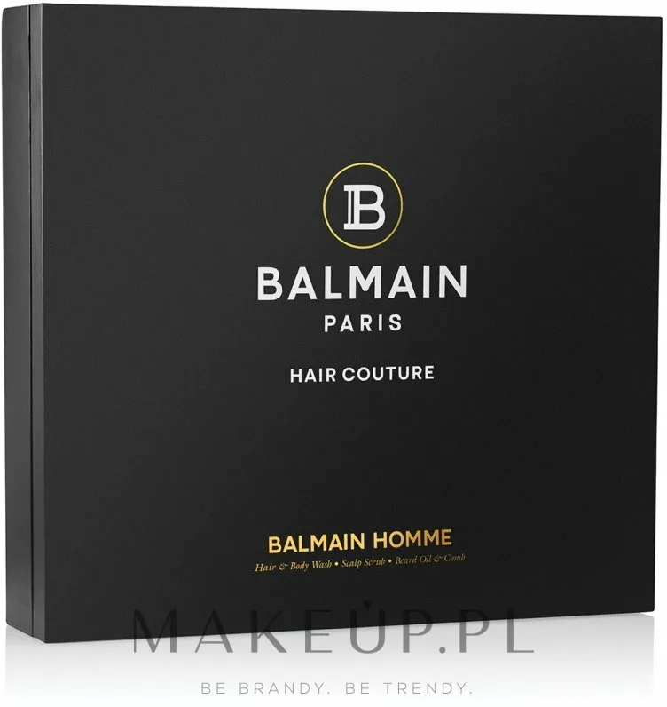 Balmain Paris Hair Couture Balmain Paris Hair Couture Signature Men's Giftset (oil 30 мл + shampoo 200 мл + scrub 100 г + brush 1 p) - Мужской набор Balmain Signature масло шампунь скраб и гребень с арганой и шёлком 30+200+100 мл