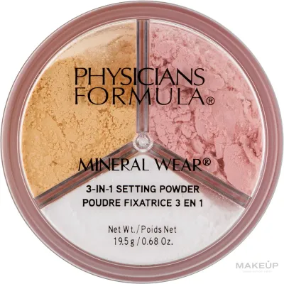 Пудра для лица Physicians Formula Mineral Wear 3-In-1 Setting Powder минеральная, фиксирующая, 3 в 1, 19,5 г