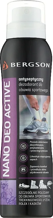 Дезодорант для обуви Bergson Nano Deo Active антисептический, для спортивной обуви, 150 мл