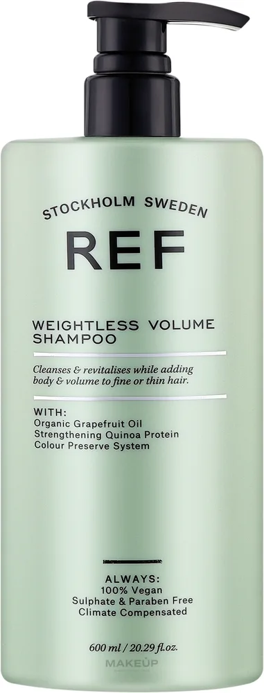 Шампунь для объёма волос REF Weightless Volume Shampoo с протеинами киноа, 285 мл / 600 мл