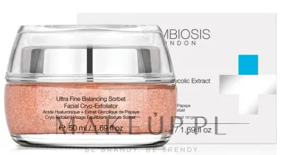 Сорбет для лица отшелушивающий Symbiosis London Ultra Fine Balancing Sorbet балансирующий, с гиалуроновой кислотой и папайей, 50 мл