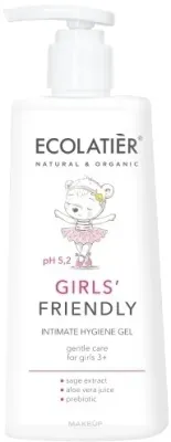 Ecolatier Baby гель для интимной гигиены для девочек Girls' Friendly 150 мл, детский гель для интимной гигиены с алоэ и пребиотиком, для девочек с 3 лет