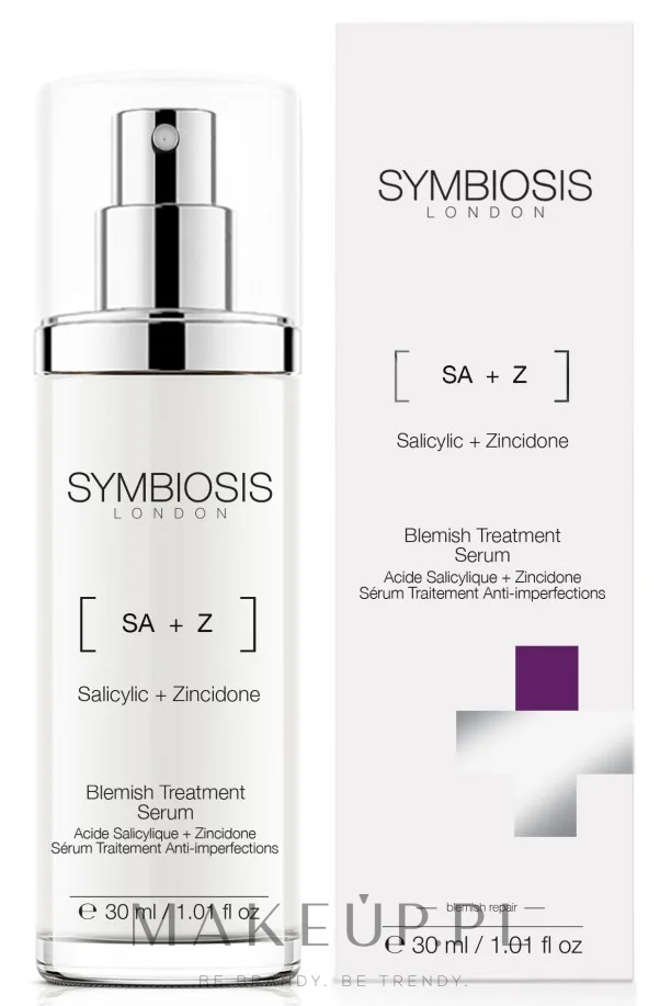 Сыворотка для лица Symbiosis London Blemish Treatment против несовершенств с цинком и салициловой кислотой 30 мл