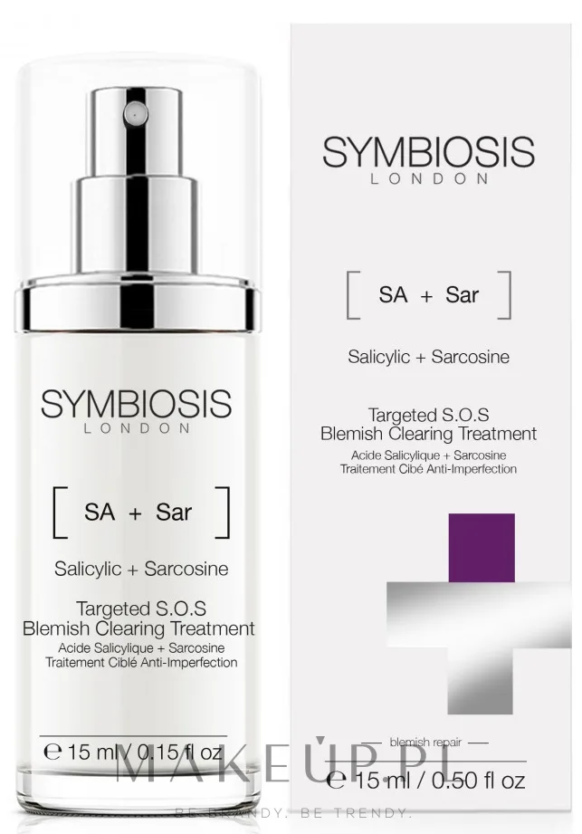 Сыворотка для лица Symbiosis London Targeted S.O.S точечная против воспалений с салициловой кислотой 15 мл