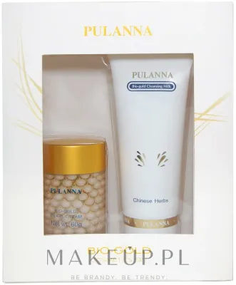 Набор Pulanna Bio-Gold очищающее молочко и жемчужный крем с золотом и женьшенем 90+60 г