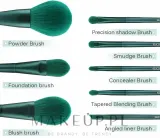 Набор кистей для макияжа Eigshow Beauty Jade Green Brush Kit With Bag 8 шт — фото 4