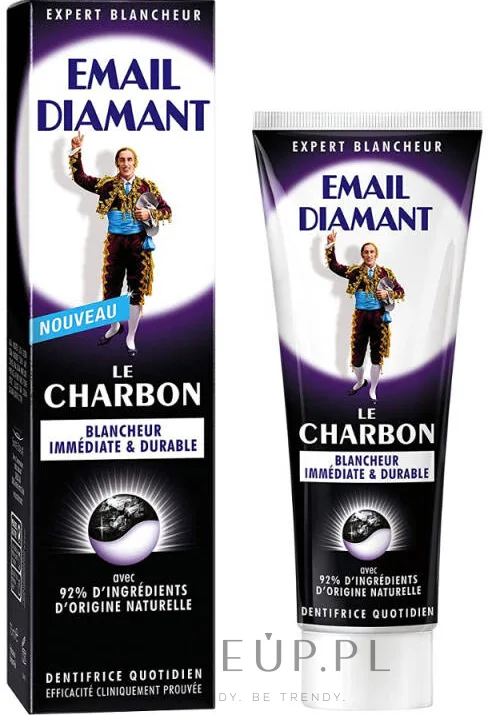 Зубная паста Email Diamant Le Charbon отбеливающая, с древесным углём, 75 мл