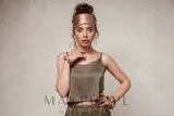 Маска для сна MAKEUP Sleep Mask из натурального шёлка, золотистого цвета, 1 шт — фото 6