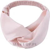Повязка для волос MAKEUP Twist из натурального шёлка, пудрово-розовая, с эластичной резинкой, 1 шт — фото 2