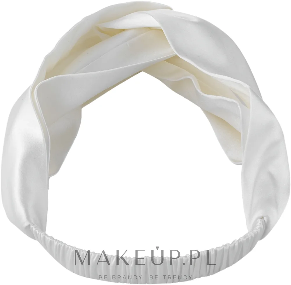 Повязка для волос MAKEUP Twist из натурального шёлка, молочная, на эластичной основе, 1 шт