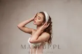 Повязка для волос MAKEUP Twist из натурального шёлка, молочная, на эластичной основе, 1 шт — фото 4