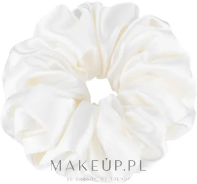 Резинка-скранчи для волос MAKEUP Largy из натурального шёлка, молочная, атласная, 1 шт