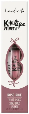 Набор для губ Lovely K'Lips Velvet жидкая помада карандаш и топпер с жожоба и гиалуроном
