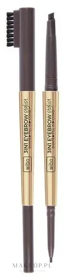 Карандаш для бровей Wibo 3 in 1 Eyebrow Stylist 3 в 1, с двумя стержнями и щёточкой, 0,6 г, оттенок 01