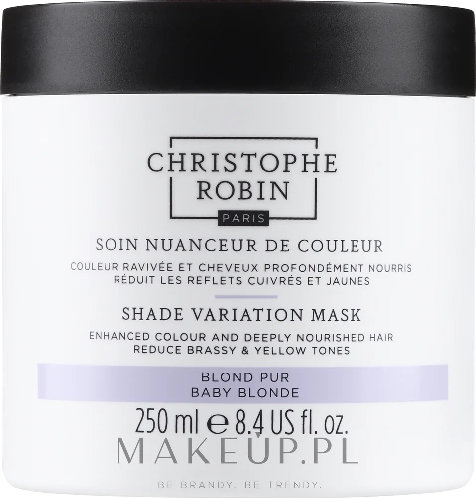 Маска для волос Christophe Robin Shade Variation Hair Mask восстанавливающая, для холодных оттенков блонда, 250 мл, оттенок Baby Blond