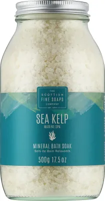 Scottish Fine Soaps Sea Kelp соль для ванны расслабляющая Marine Spa Mineral Bath Soak 500 г, морская соль с водорослями и зелёным чаем