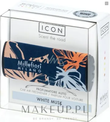 Ароматизатор для автомобиля Millefiori Milano Icon Car Air Freshener Textile Floral White Musk с клипсой, белый мускус, 1 шт