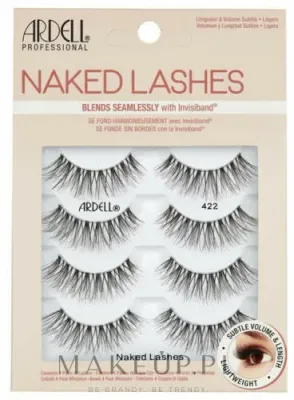 Накладные ресницы Ardell Naked Lashes 422 на мягкой прозрачной основе, многоразовые, 8 шт