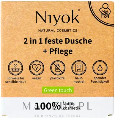 Мыло для рук и тела Niyok 2in1 Green Touch зелёное, 80 г