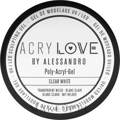 Полиакриловый гель для ногтей Alessandro International AcryLove Poly-Acryl-Gel Clear White моделирующий, в формате пасты, 50 г