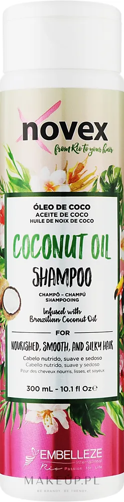 Шампунь для волос Novex Coconut Oil Shampoo с кокосовым маслом, для сухих волос, 300 мл
