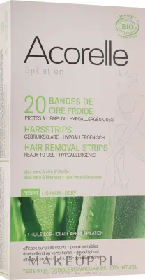Восковые полоски для депиляции тела Acorelle Hair Removal Strips, с алоэ и маточным молочком, 20 шт. или 40 шт
